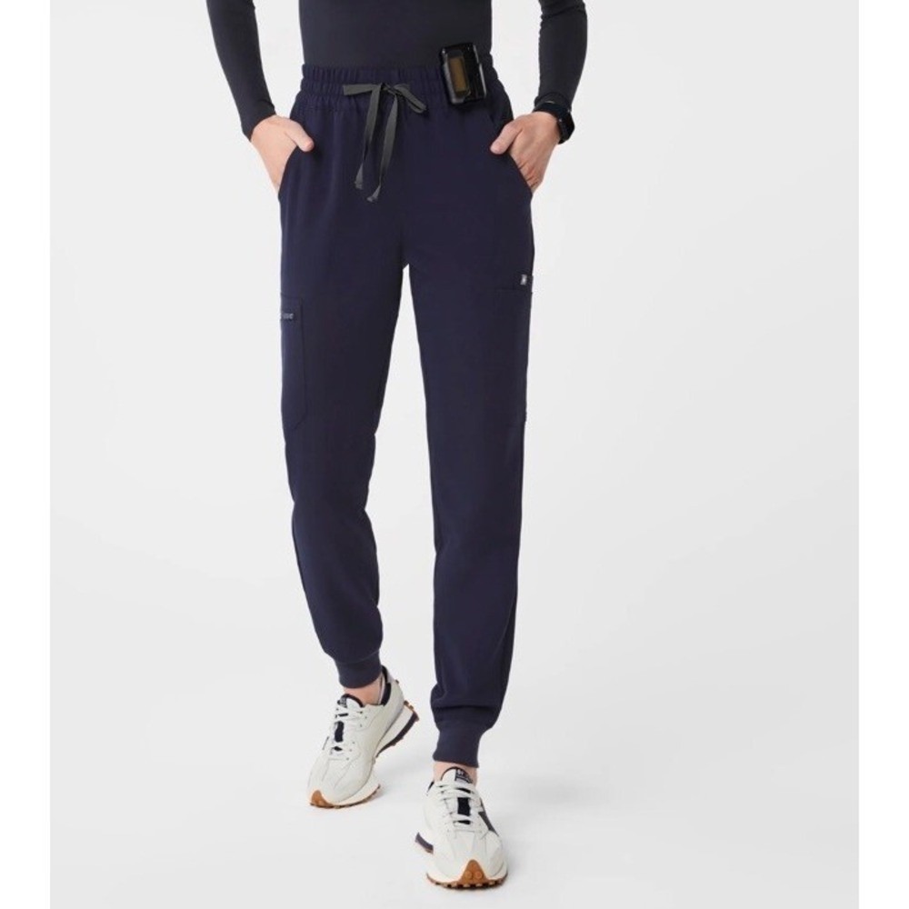 Figs Womens Navy Blue High Waisted Joggers Scrub‎ Pants Size Medium Petite